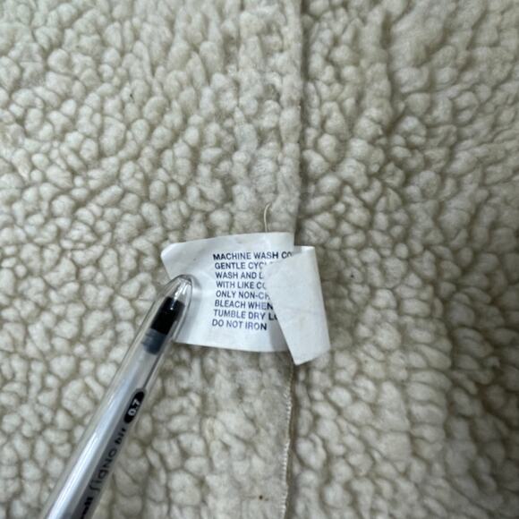 🔥GAP Faux Suede Shearling Mid Length Hooded Coat Jacket Toggle Button Size S - Picture 12 of 15